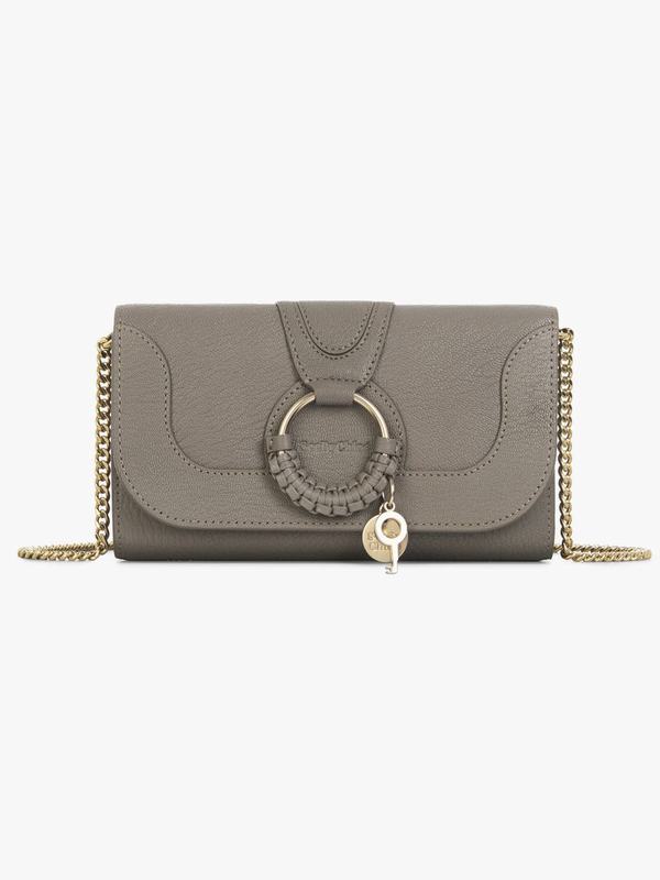 Chloé Carteras Mujer Hana Gris Grained Goatskin ZUQN38956